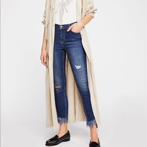 Free People Great Heights Frayed Skinny Jeans